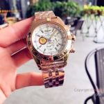 Rose Gold Breitling Chronomat Replica Watches 43mm